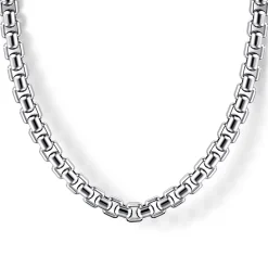 Sale Gabriel & Co. 22 Inch 5mm 925 Sterling Silver Men's Solid Round Box Chain Necklace