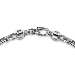 New Gabriel & Co. 22 Inch 5.50mm 925 Sterling Silver Men's Solid Faceted Link Chain Necklace