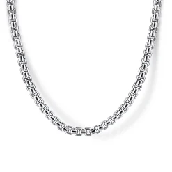 Sale Gabriel & Co. 22 Inch 3mm 925 Sterling Silver Men's Solid Round Box Chain Necklace