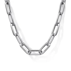 Discount Gabriel & Co. 22 Inch 4.5mm 925 Sterling Silver Men's Solid Faceted Link Chain Necklace