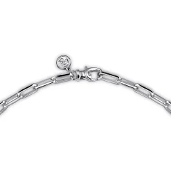 Discount Gabriel & Co. 22 Inch 4.5mm 925 Sterling Silver Men's Solid Faceted Link Chain Necklace