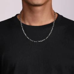 Discount Gabriel & Co. 22 Inch 4.5mm 925 Sterling Silver Men's Solid Faceted Link Chain Necklace