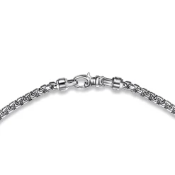 Hot Gabriel & Co. 24 Inch 4mm 925 Sterling Silver Men's Solid Round Box Chain Necklace