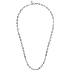Online Gabriel & Co. 24 Inch 5.6mm 925 Sterling Silver Men's Solid Faceted Link Chain Necklace