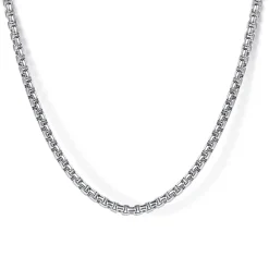 Sale Gabriel & Co. 22 Inch 3.5mm 925 Sterling Silver Men's Solid Round Box Chain Necklace