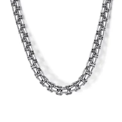 Discount Gabriel & Co. 20 Inch 4mm 925 Sterling Silver Solid Men's Round Box Chain Necklace