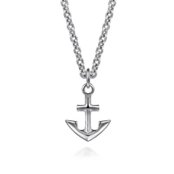 New Gabriel & Co. 22 Inch 925 Sterling Silver Anchor Pendant Necklace
