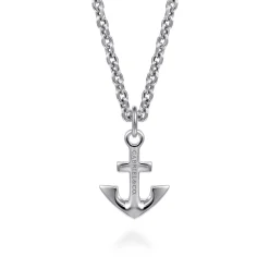 New Gabriel & Co. 22 Inch 925 Sterling Silver Anchor Pendant Necklace