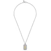 Gabriel & Co. 22 Inch 925 Sterling Silver and 14K Yellow Gold Dog Tag With Cross Pendant Necklace