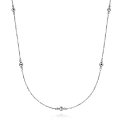 Outlet Gabriel & Co. 24 inch 925 Sterling Silver Beaded Necklace