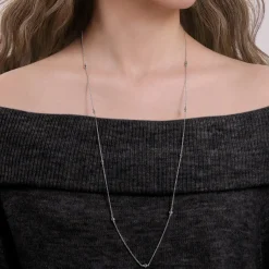 New Gabriel & Co. 32 inch 925 Sterling Silver Beaded Necklace