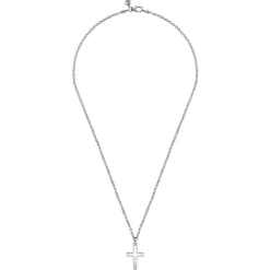 Clearance Gabriel & Co. 22 Inch 925 Sterling Silver Beveled Trim Cross Pendant Necklace
