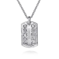 Online Gabriel & Co. 22 Inch 925 Sterling Silver Black Spinel Dog Tag Pendant Necklace