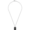 Gabriel & Co. 22 Inch 925 Sterling Silver Black Spinel Dog Tag Pendant Necklace