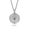 Hot Gabriel & Co. 22 Inch 925 Sterling Silver Black Spinel Compass Pendant Necklace