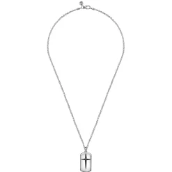 New Gabriel & Co. 22 Inch 925 Sterling Silver Cross Dog Tag Pendant Necklace