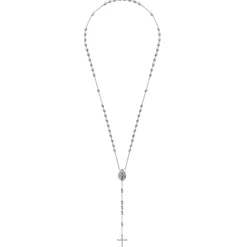 Clearance Gabriel & Co. 27 Inch 925 Sterling Silver Cross Rosary Solid Men's Link Chain Necklace