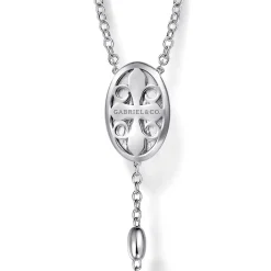 Clearance Gabriel & Co. 27 Inch 925 Sterling Silver Cross Rosary Solid Men's Link Chain Necklace