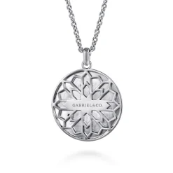 Hot Gabriel & Co. 22 Inch 925 Sterling Silver Diamond Eagle Medallion Pendant Necklace