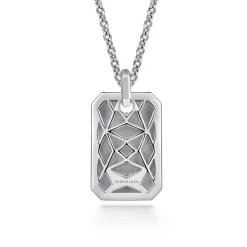 Hot Gabriel & Co. 22 Inch 925 Sterling Silver Dog Tag Pendant Necklace