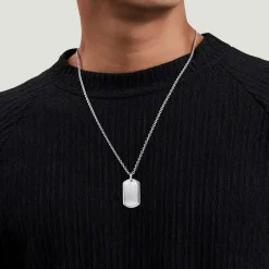 Discount Gabriel & Co. 22 Inch 925 Sterling Silver Dog Tag Pendant Necklace