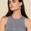 Discount Gabriel & Co. 24 inch Sterling Silver Faceted Rock Crystal Turquoise Bujukan Teardrop Necklace