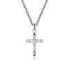 New Gabriel & Co. 22 Inch 925 Sterling Silver Faceted Cross Pendant Necklace