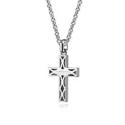 Outlet Gabriel & Co. 22 Inch 925 Sterling Silver Geometric Cross Pendant Necklace