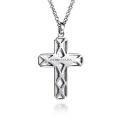 Best Gabriel & Co. 22 Inch 925 Sterling Silver Geometric Cross Pendant Necklace