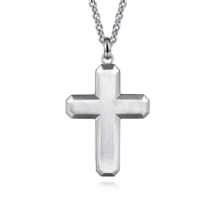 Best Gabriel & Co. 22 Inch 925 Sterling Silver Geometric Cross Pendant Necklace