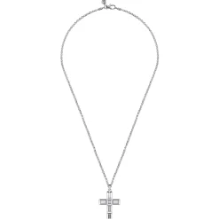 Best Gabriel & Co. 22 Inch 925 Sterling Silver Geometric Cross Pendant Necklace