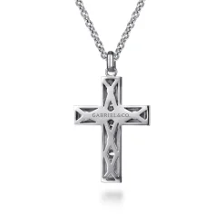 Best Gabriel & Co. 22 Inch 925 Sterling Silver Geometric Cross Pendant Necklace