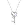Best Gabriel & Co. 18 inch 925 Sterling Silver Heart Key Pendant Necklace with Diamonds