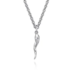 Sale Gabriel & Co. 22 Inch 925 Sterling Silver Italian Horn Pendant Necklace
