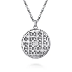 Discount Gabriel & Co. 22 Inch 925 Sterling Silver Lion Medallion Pendant Necklace