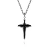 Discount Gabriel & Co. 22 Inch 925 Sterling Silver Onyx Cross Pendant Necklace