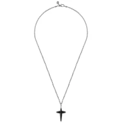 Discount Gabriel & Co. 22 Inch 925 Sterling Silver Onyx Cross Pendant Necklace