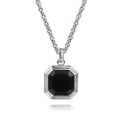 Best Gabriel & Co. 22 Inch 925 Sterling Silver Onyx Pendant Necklace