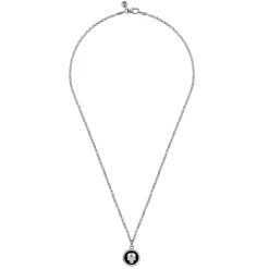 Outlet Gabriel & Co. 22 Inch 925 Sterling Silver Onyx with Skull Pendant Necklace