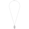 Clearance Gabriel & Co. 25 inch 925 Sterling Silver Oval Locket Necklace with White Sapphire