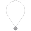 New Gabriel & Co. 18 inch 925 Sterling Silver Pave Diamond Cushion Shape Pendant Necklace