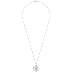 New Gabriel & Co. 25 inch 925 Sterling Silver Round White Sapphire Starburst Locket Necklace