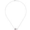 Hot Gabriel & Co. 18 inch 925 Sterling Silver Ruby Pave Love Necklace