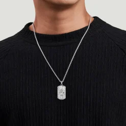 Discount Gabriel & Co. 22 Inch 925 Sterling Silver Saint Christopher Dog Tag Pendant Necklace