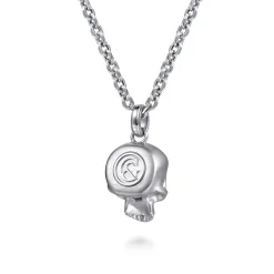 Best Gabriel & Co. 22 Inch 925 Sterling Silver Skull Pendant Necklace