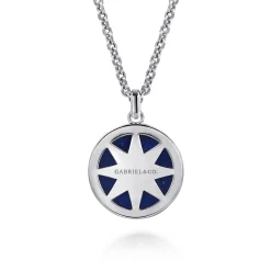 Best Gabriel & Co. 22 Inch 925 Sterling Silver Star of David Lapis Pendant Necklace