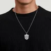 Best Gabriel & Co. 22 Inch 925 Sterling Silver St. Michael Dog Tag Pendant Necklace
