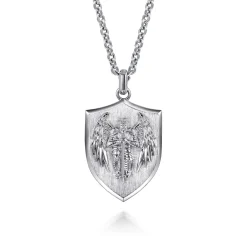 Best Gabriel & Co. 22 Inch 925 Sterling Silver St. Michael Dog Tag Pendant Necklace