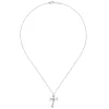 Best Gabriel & Co. 18 inch 925 Sterling Silver Twisted Wreath Cross Pendant with Diamond and Leaf Accents