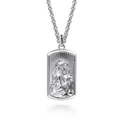 Online Gabriel & Co. 20 Inch 925 Sterling Silver Virgin Mary Jesus Pendant Necklace